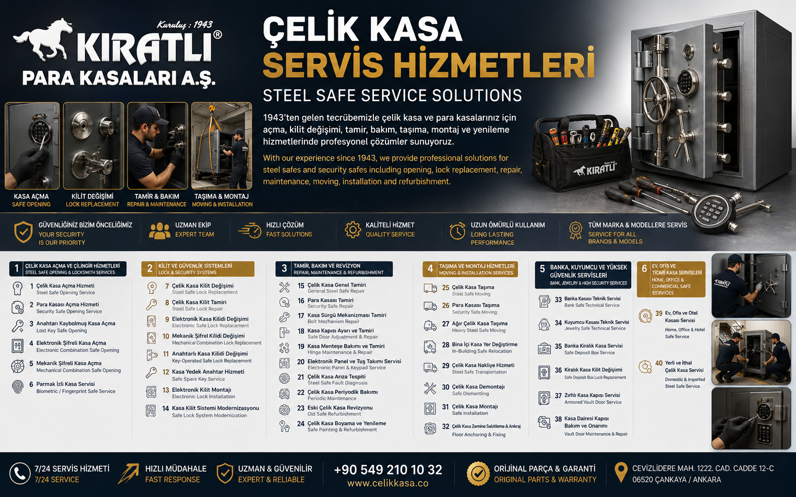 Çelik Kasa Servis Hizmetleri